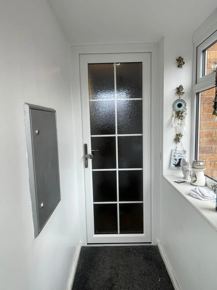 uPVC Front Door Installation with Georgian Bars